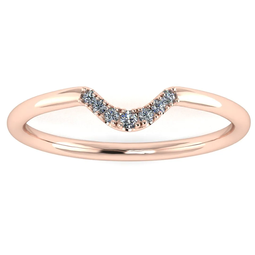 "Mina" Dainty U Shaped 0.10ct Diamond Eternity Ring ET56