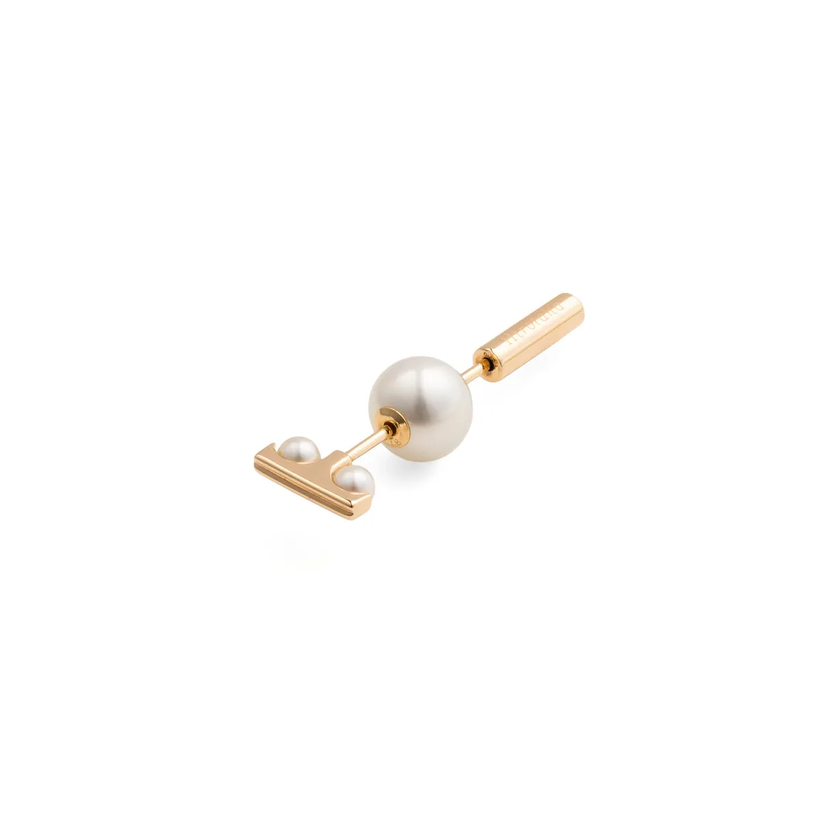 "Mini Spear" Beluga Earring, Pearl