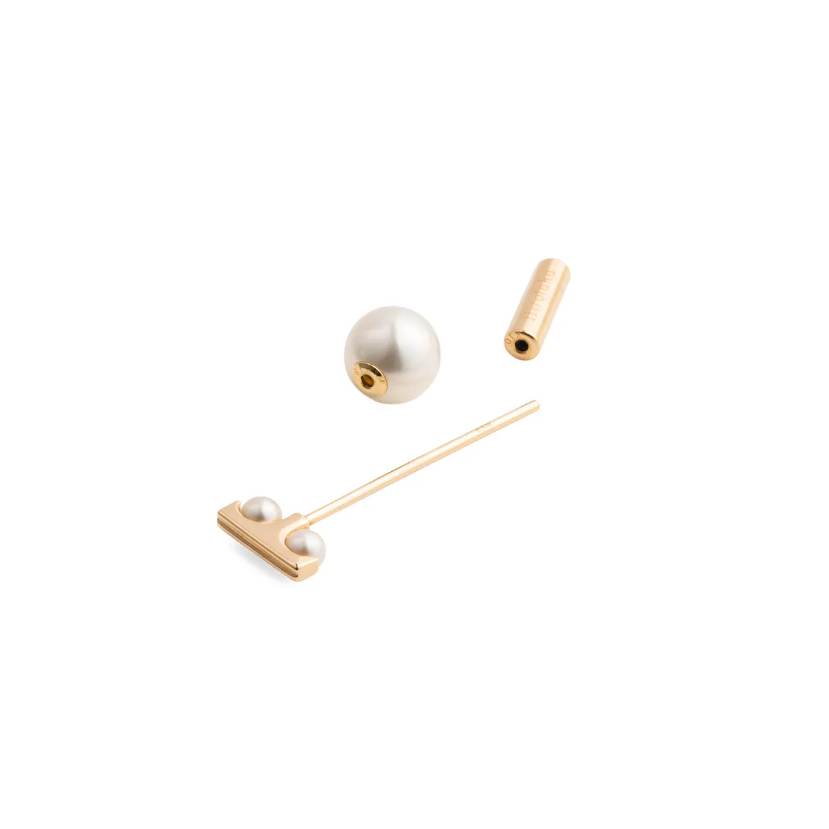 "Mini Spear" Beluga Earring, Pearl