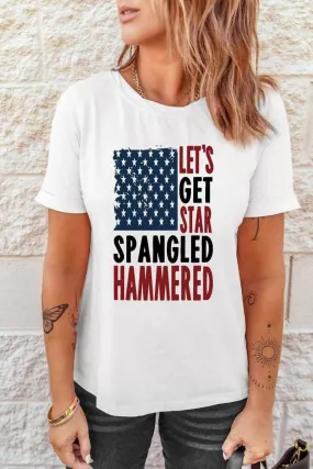 "star Spangled Hammered" Graphic Tee In White