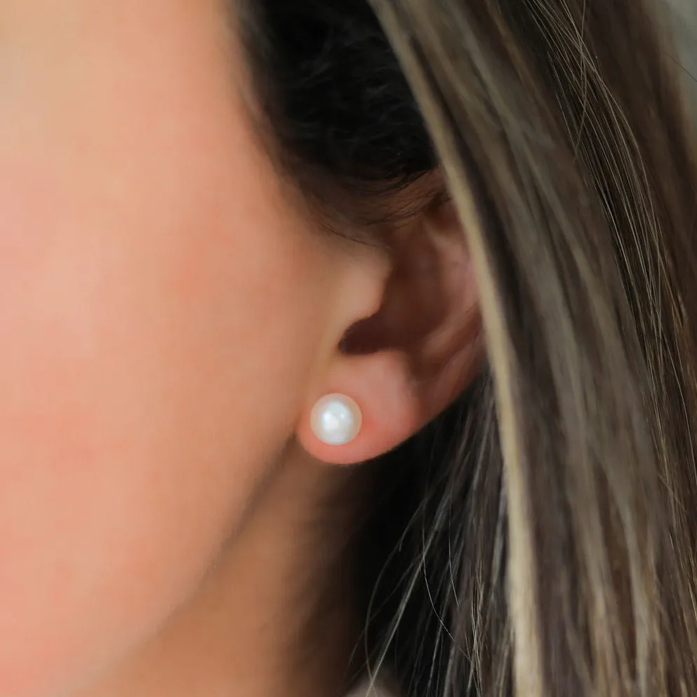 Seville White Pearl & Gold Vermeil Stud Earrings