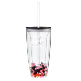 SPOOKY VIBES POM POM TUMBLER