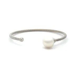 Sterling Silver Australian South Sea 12-13mm Cultured Pearl Bangle