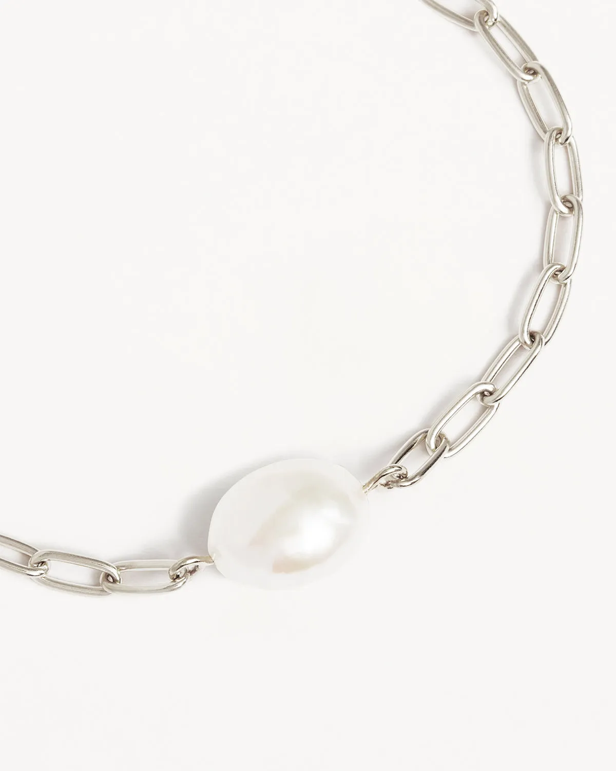 Sterling Silver Breathe Pearl Bracelet