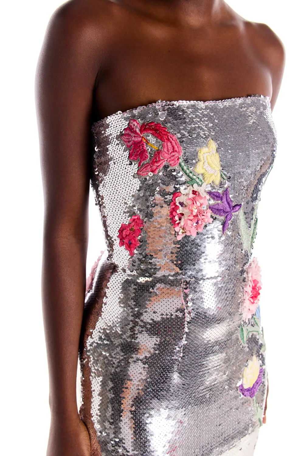 Strapless Sequin Column Gown