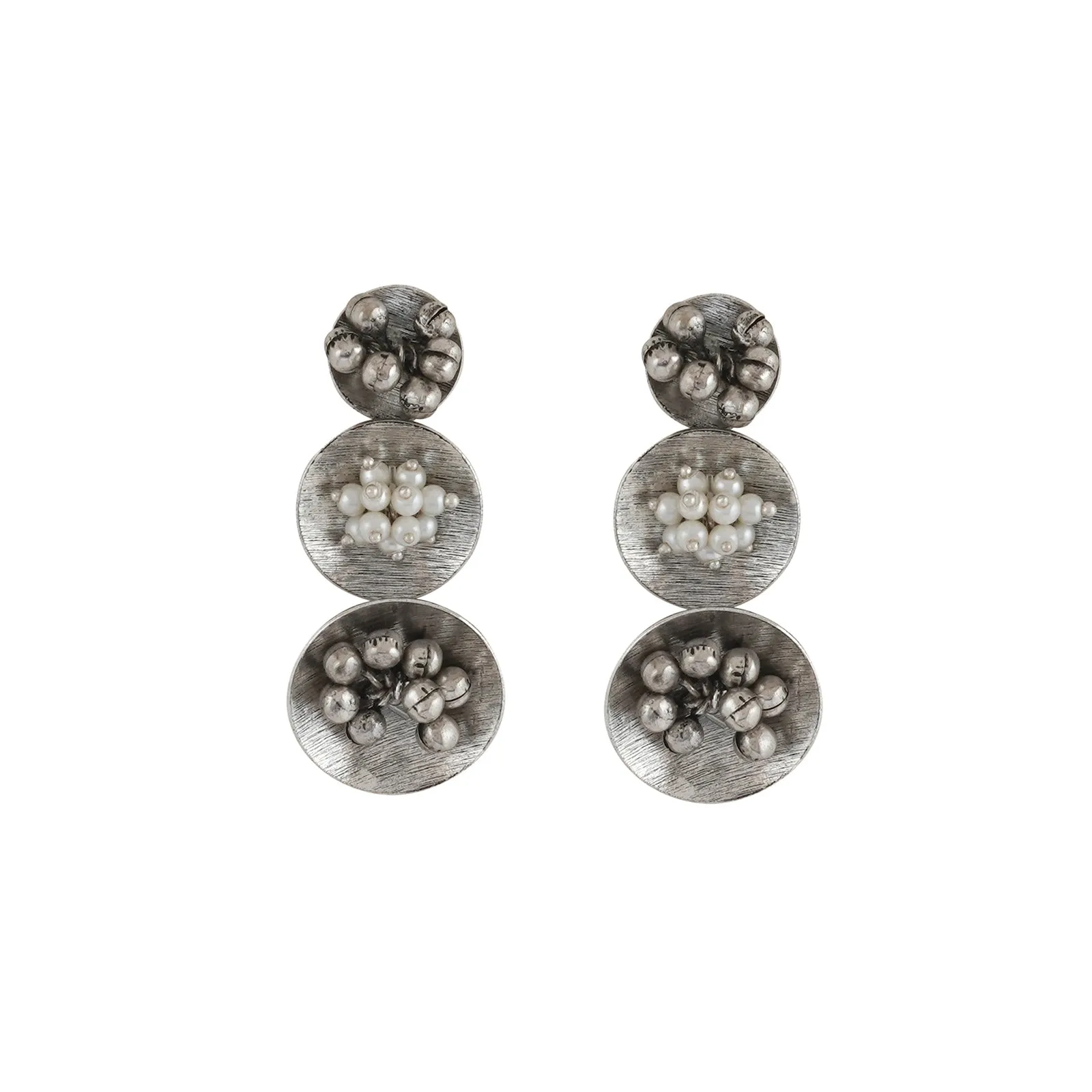 Teejh Akula Pearl and Silver Oxidised Earring