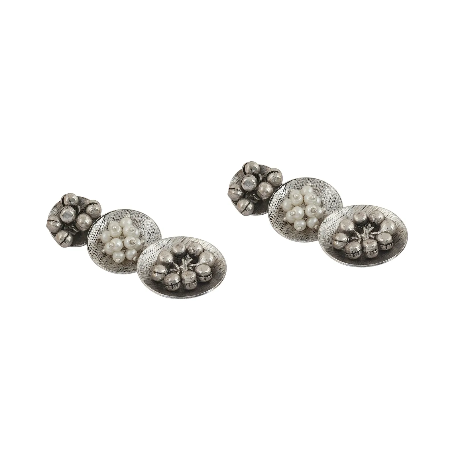 Teejh Akula Pearl and Silver Oxidised Earring