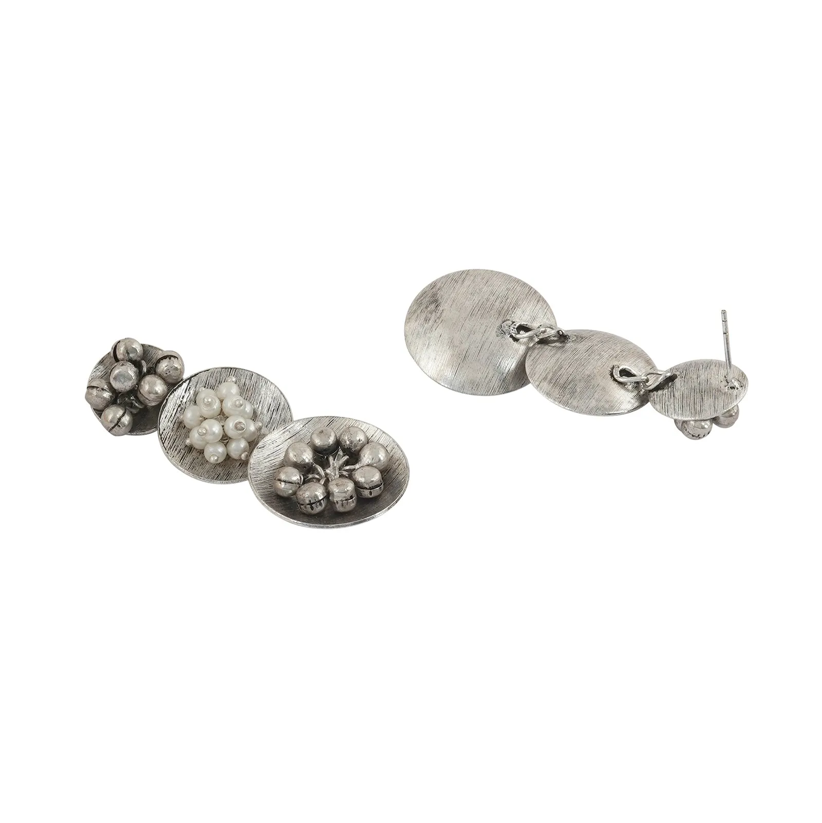 Teejh Akula Pearl and Silver Oxidised Earring