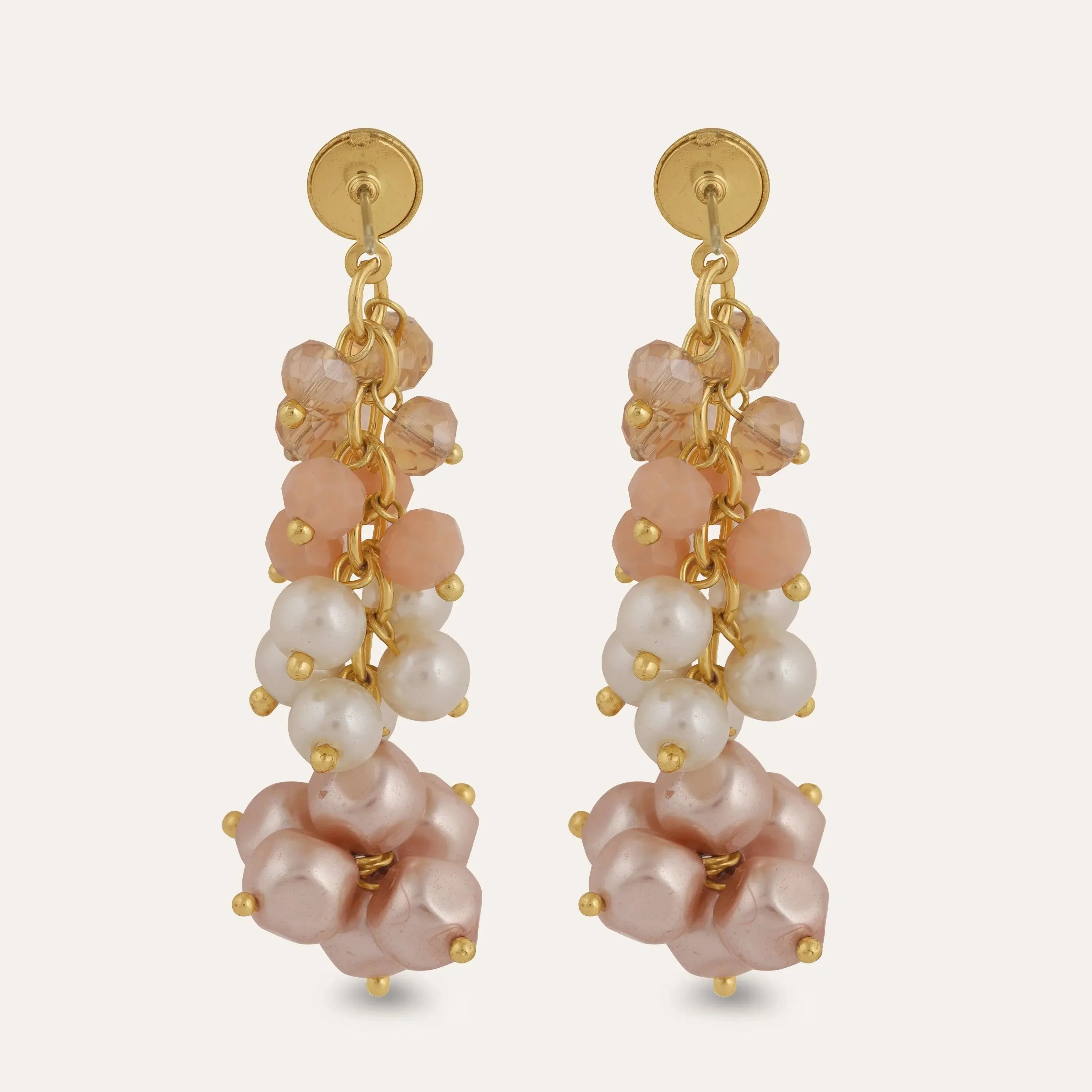 TFC Colorful Pearls Gold Plated Dangler Earrings