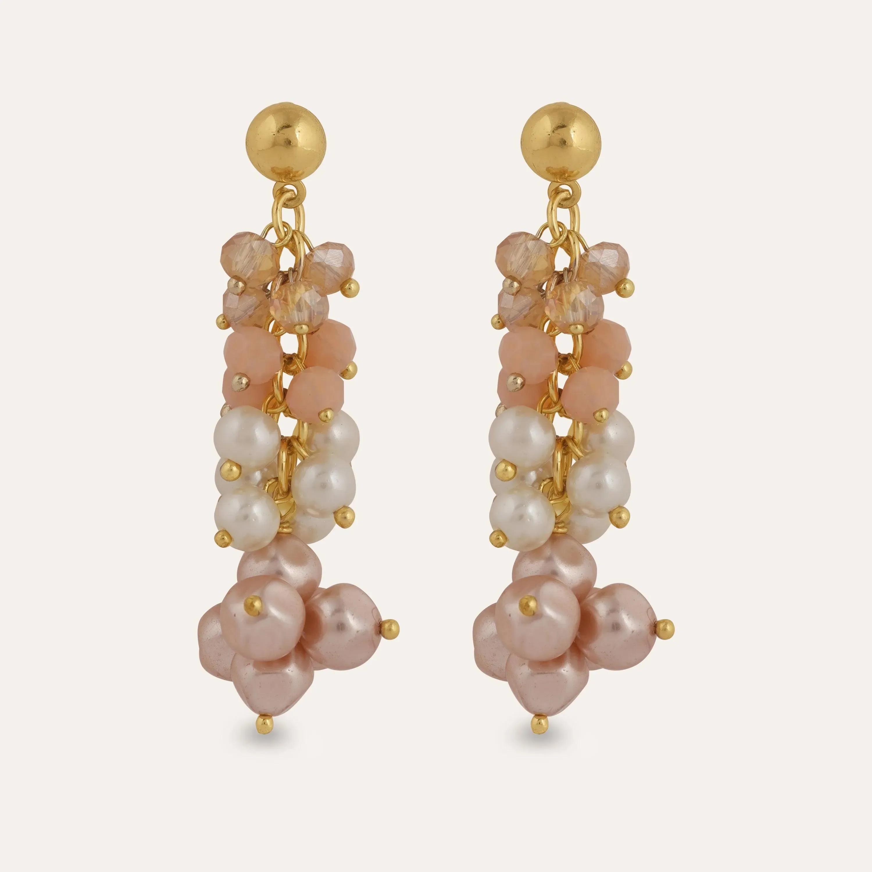 TFC Colorful Pearls Gold Plated Dangler Earrings