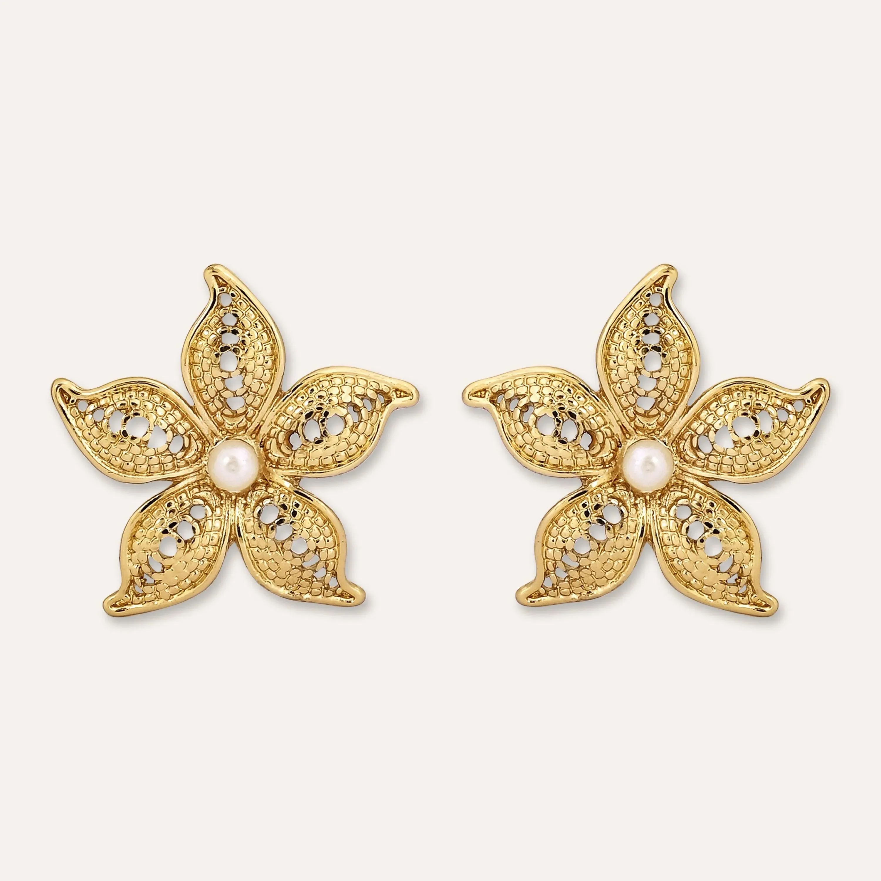 TFC Petal Pops Gold Plated Stud Earrings