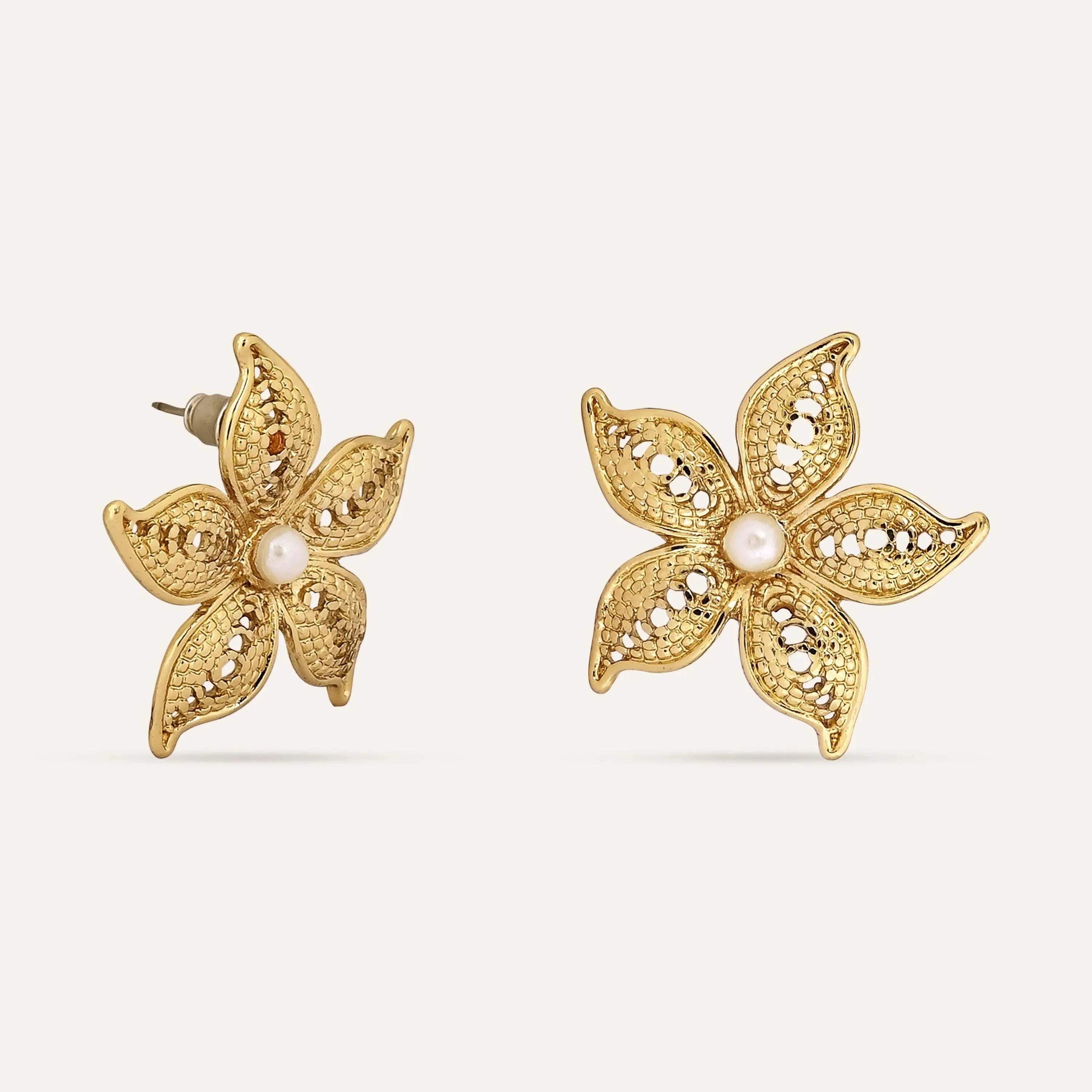 TFC Petal Pops Gold Plated Stud Earrings