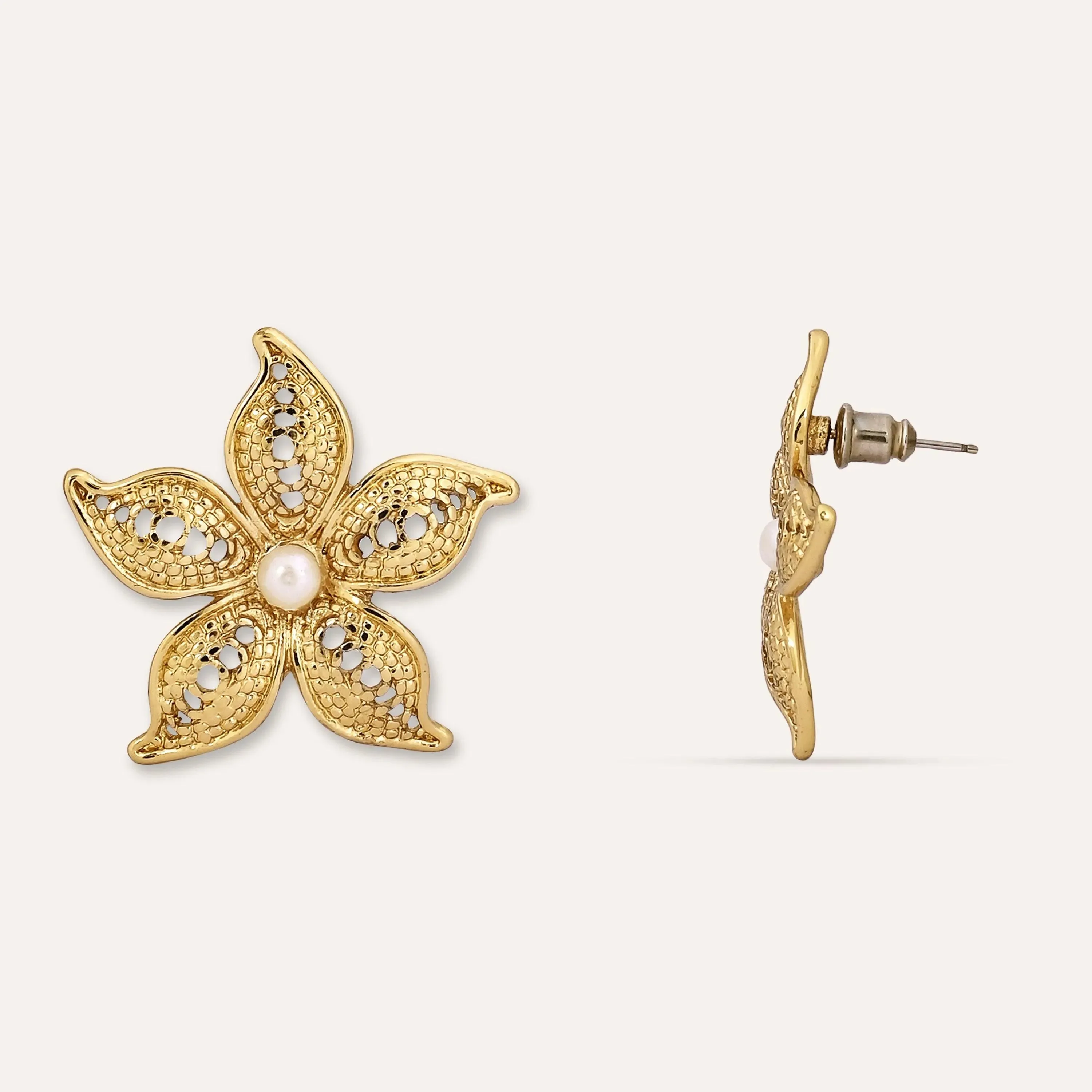 TFC Petal Pops Gold Plated Stud Earrings