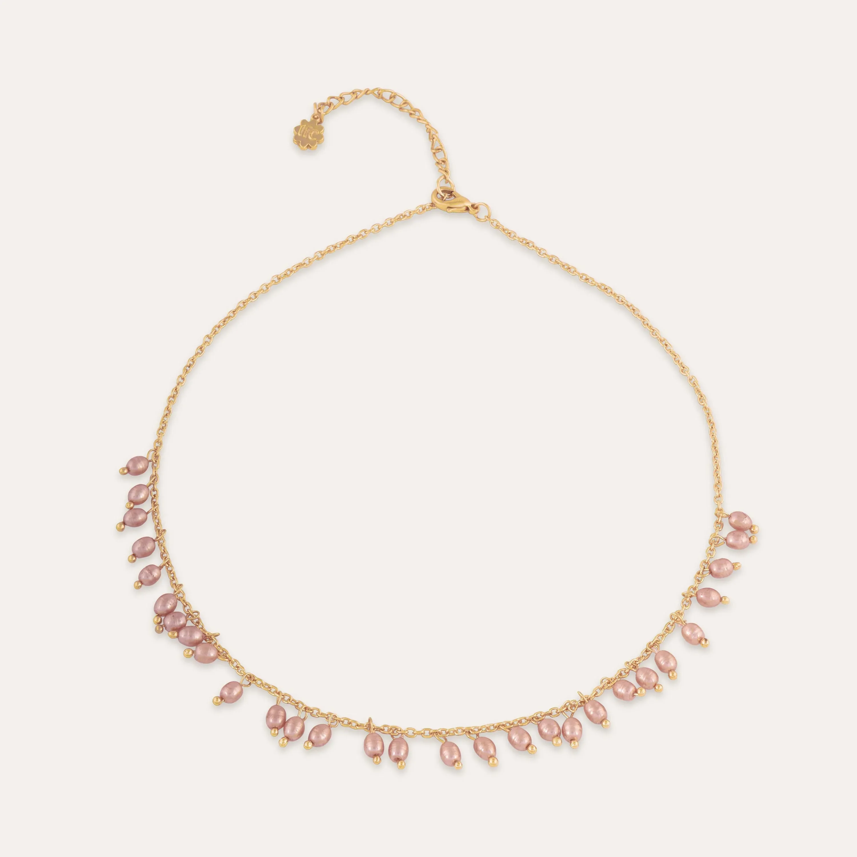 TFC Playful Pearl Pink Gold Plated Necklace