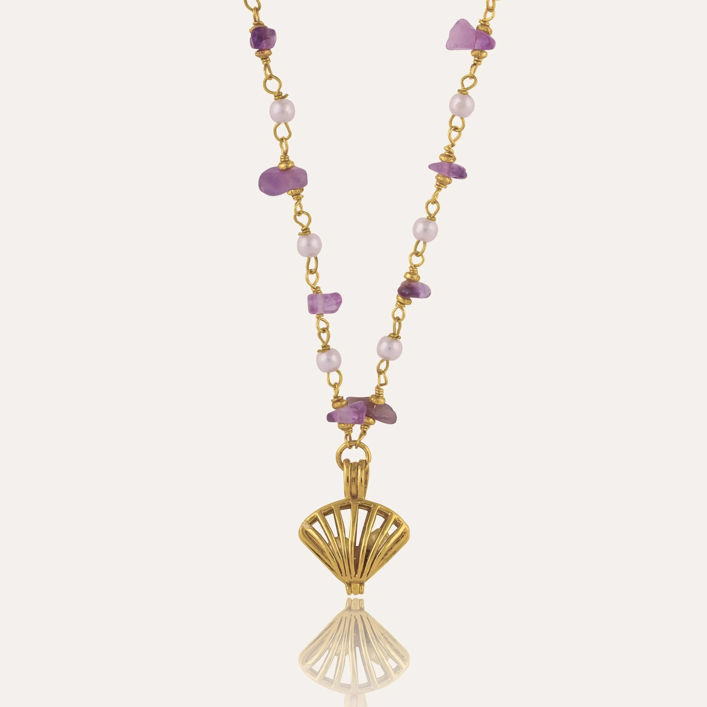 TFC Seashell Gold Plated Pendant Necklace