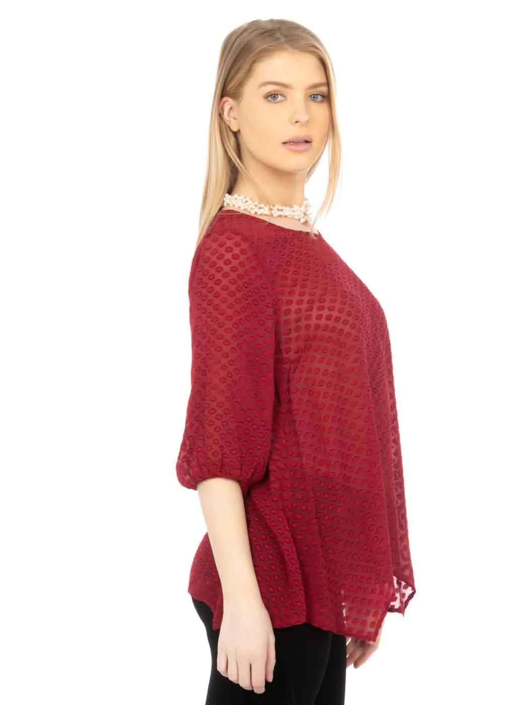 Tianello Washable Silk Jacquard "Leni" Tunic