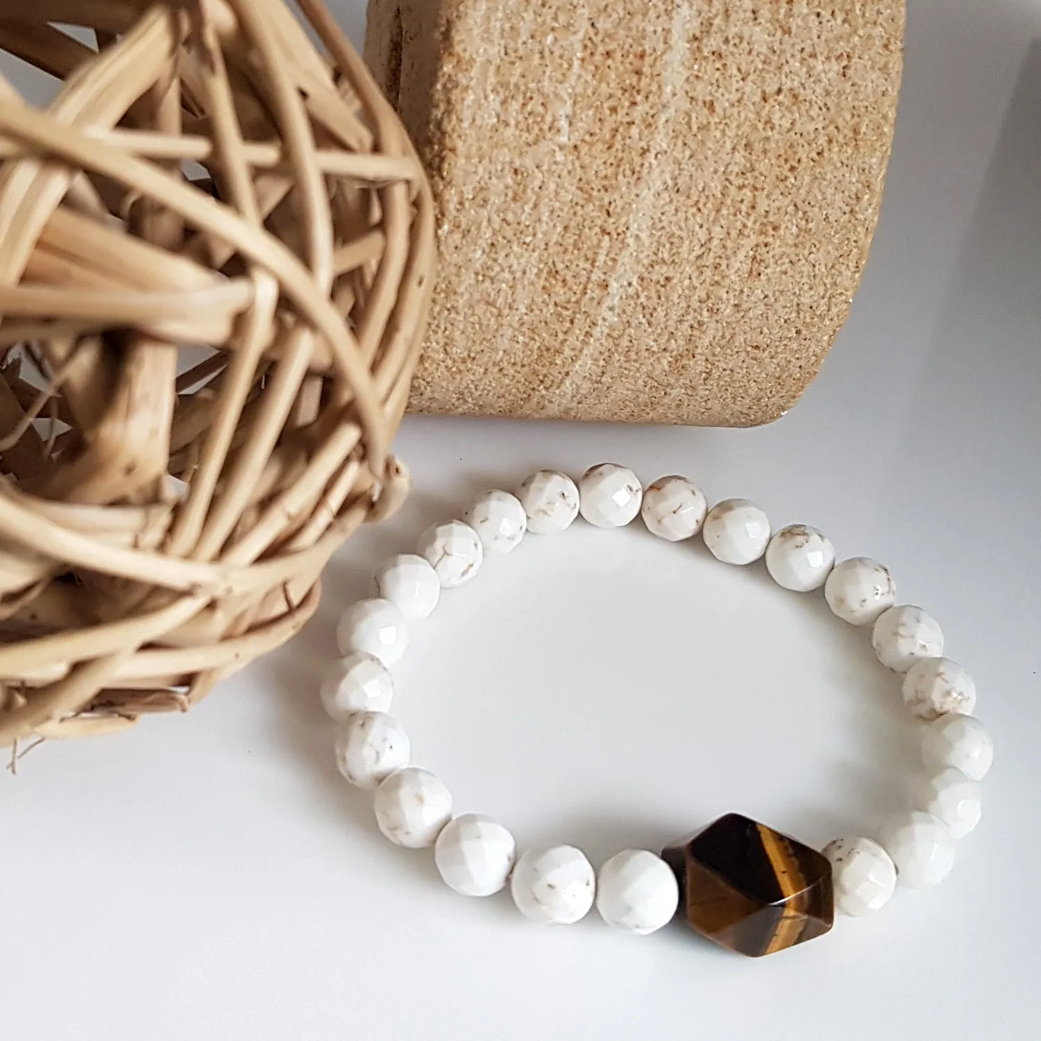 Tiger Eye Nugget! Men's Beaded Bracelet | KJ-312B | Unisex Jewellery