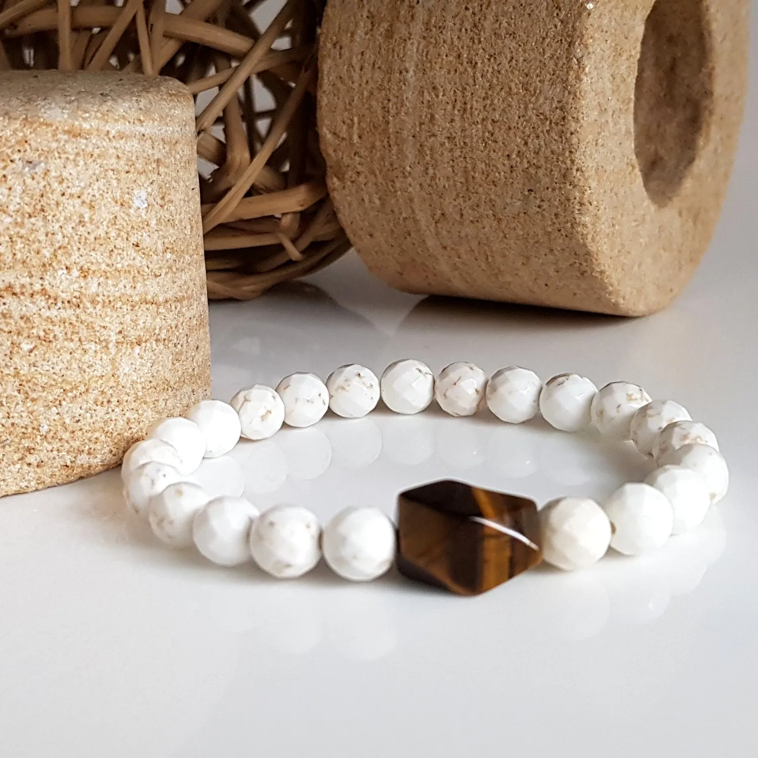 Tiger Eye Nugget! Men's Beaded Bracelet | KJ-312B | Unisex Jewellery