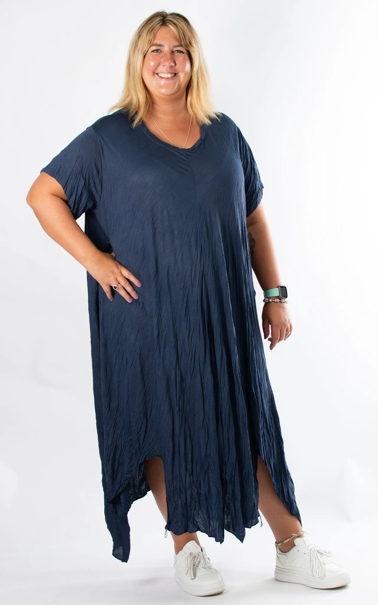 Tina Short Sleeve Dress | Navy