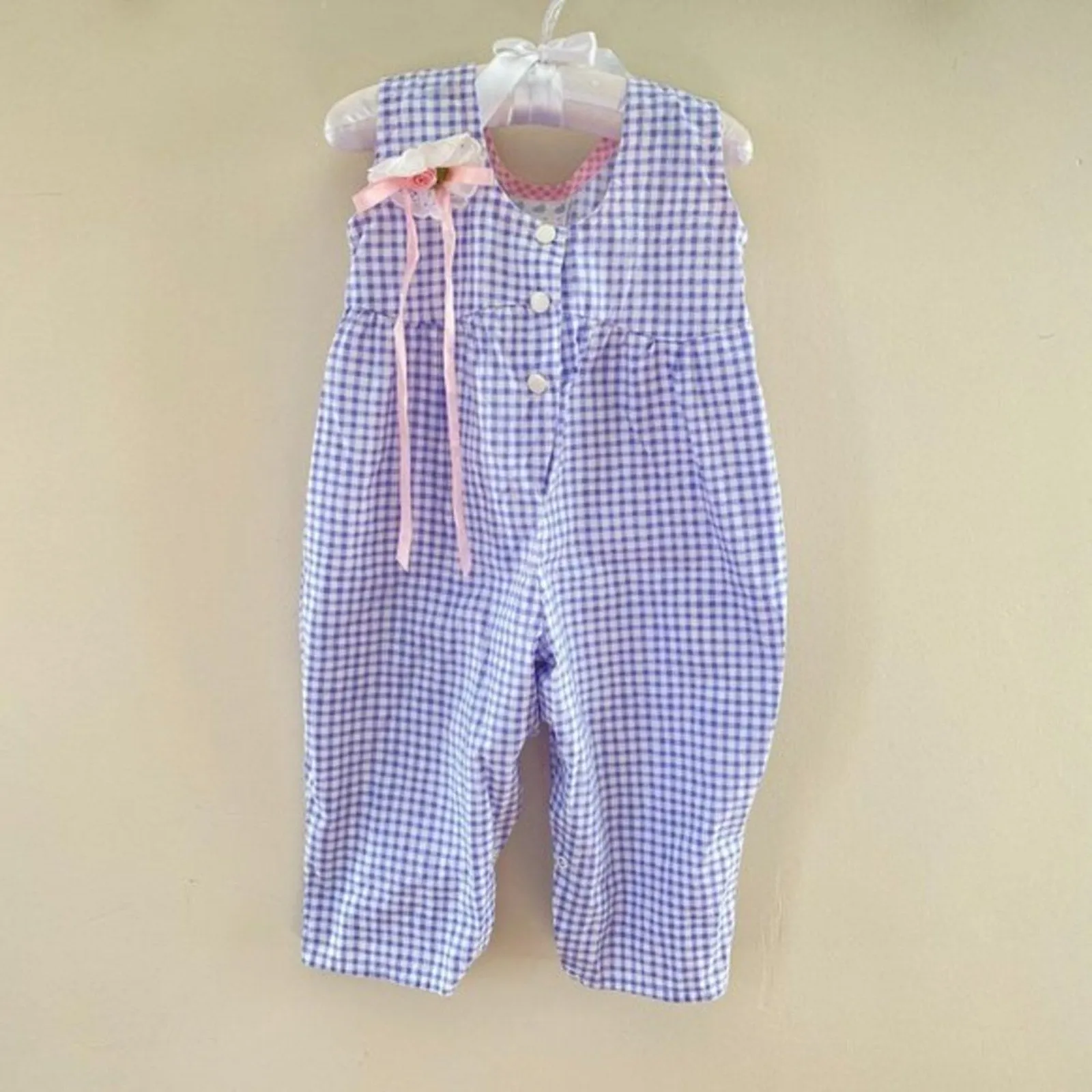 Vintage 90s Jordan Marie Plaid Jumpsuit 6 Months