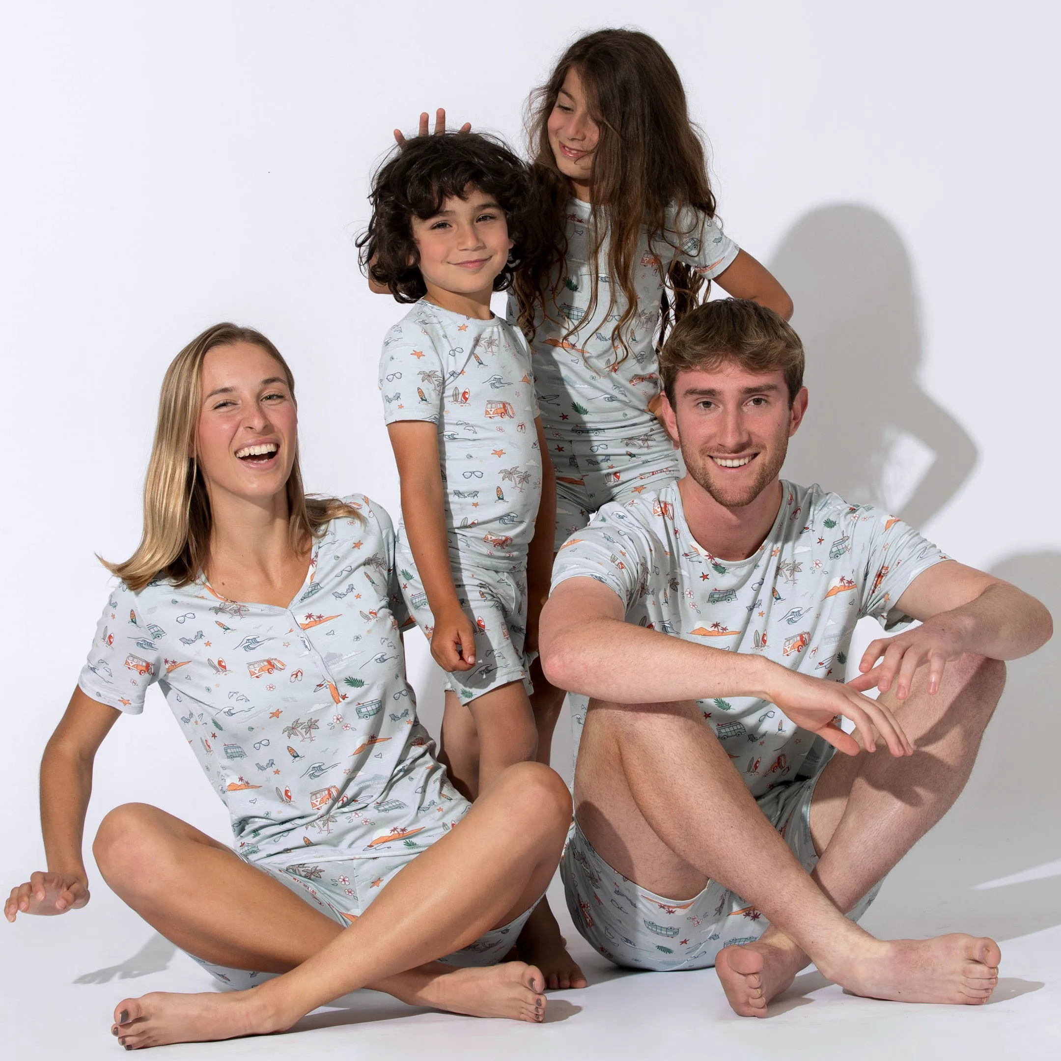 Vintage Surf Bamboo Kids Pajama Short Set