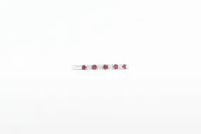 White Gold Alternating Ruby and Diamond Band