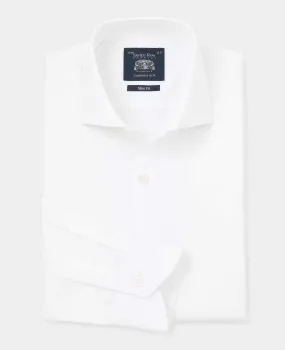 White Poplin Slim Fit Formal Shirt - Single Cuff