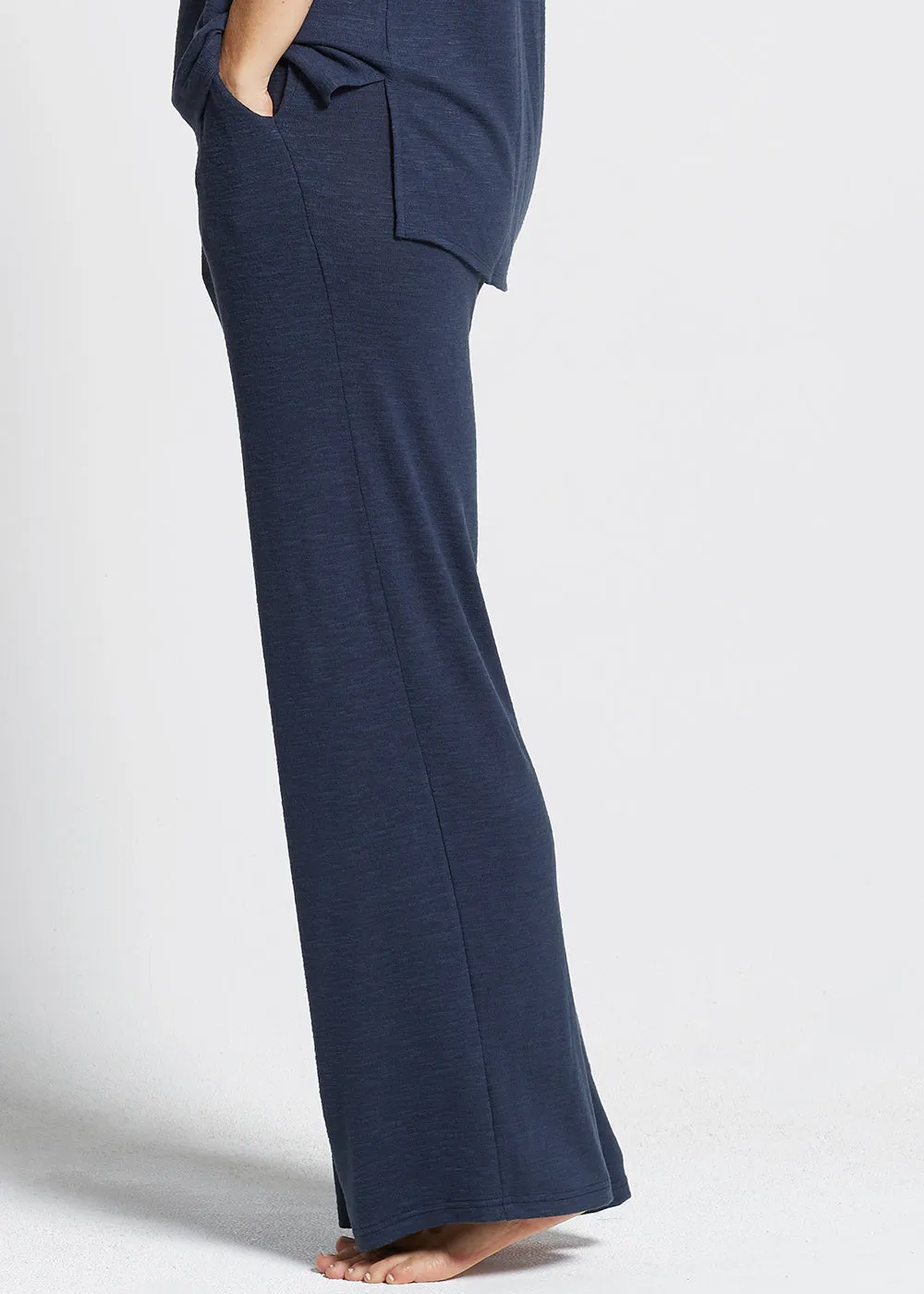 Wide Leg Lounge Pant - Slub Knit