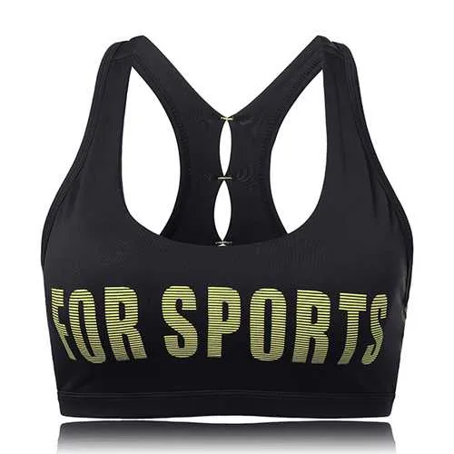 Women Sexy Character Backless Elastic Sport Tops Breathable Shockproof Yoga Vest Bra