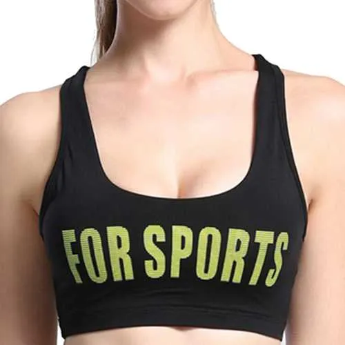 Women Sexy Character Backless Elastic Sport Tops Breathable Shockproof Yoga Vest Bra