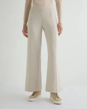 Women's Double Face Trousers Ecru White