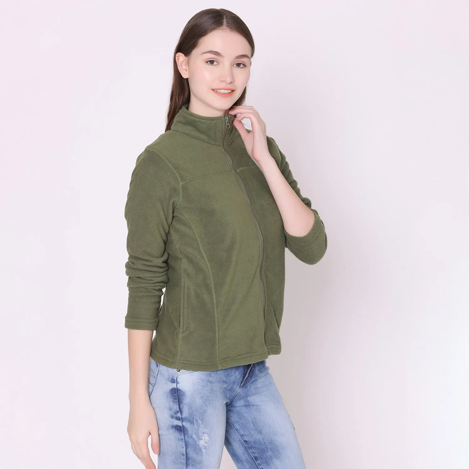 Women's Polar Jacket - Olive Green