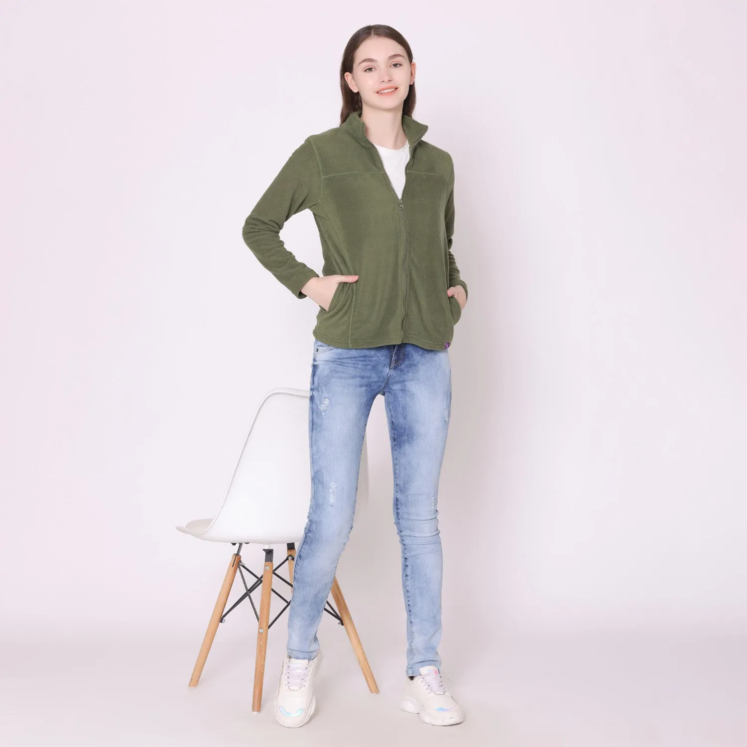 Women's Polar Jacket - Olive Green