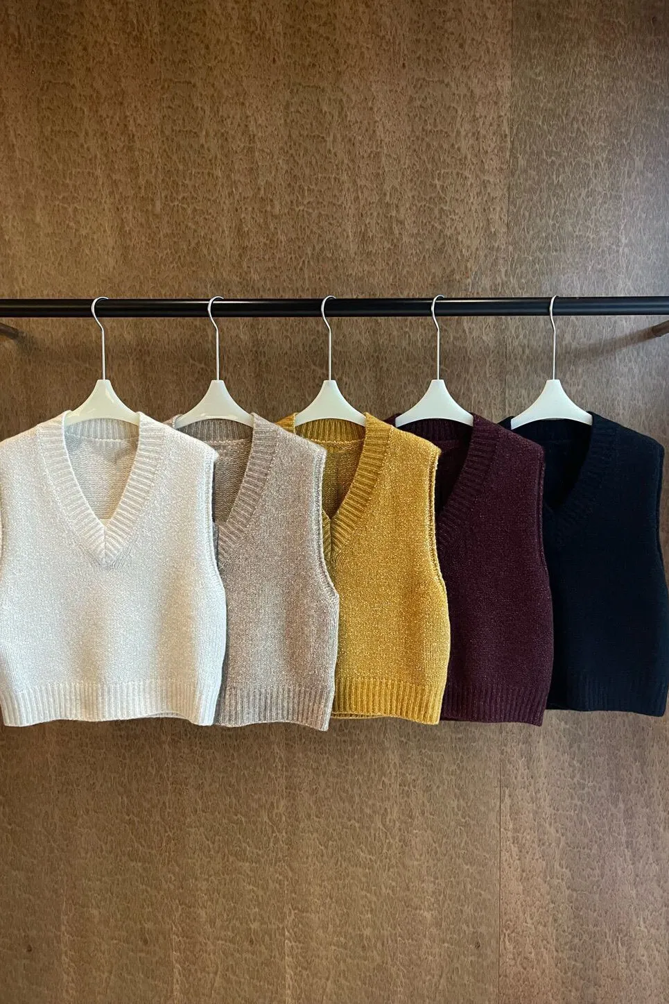 Wool blend sleeveless vest sweater | 2 color